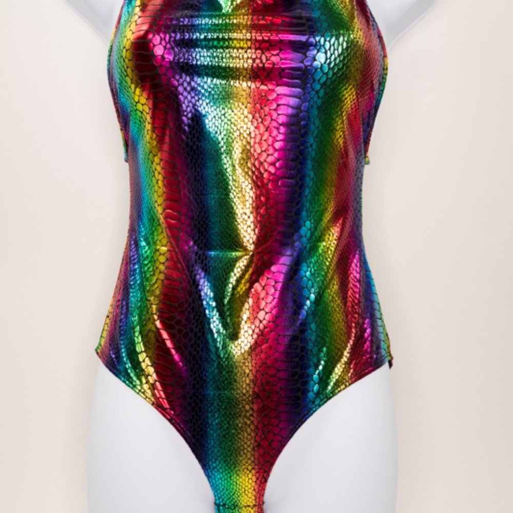 Snake Print Rainbow Bodysuit